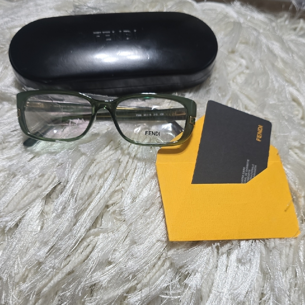 Fendi Olive Green Glasses with Black Case